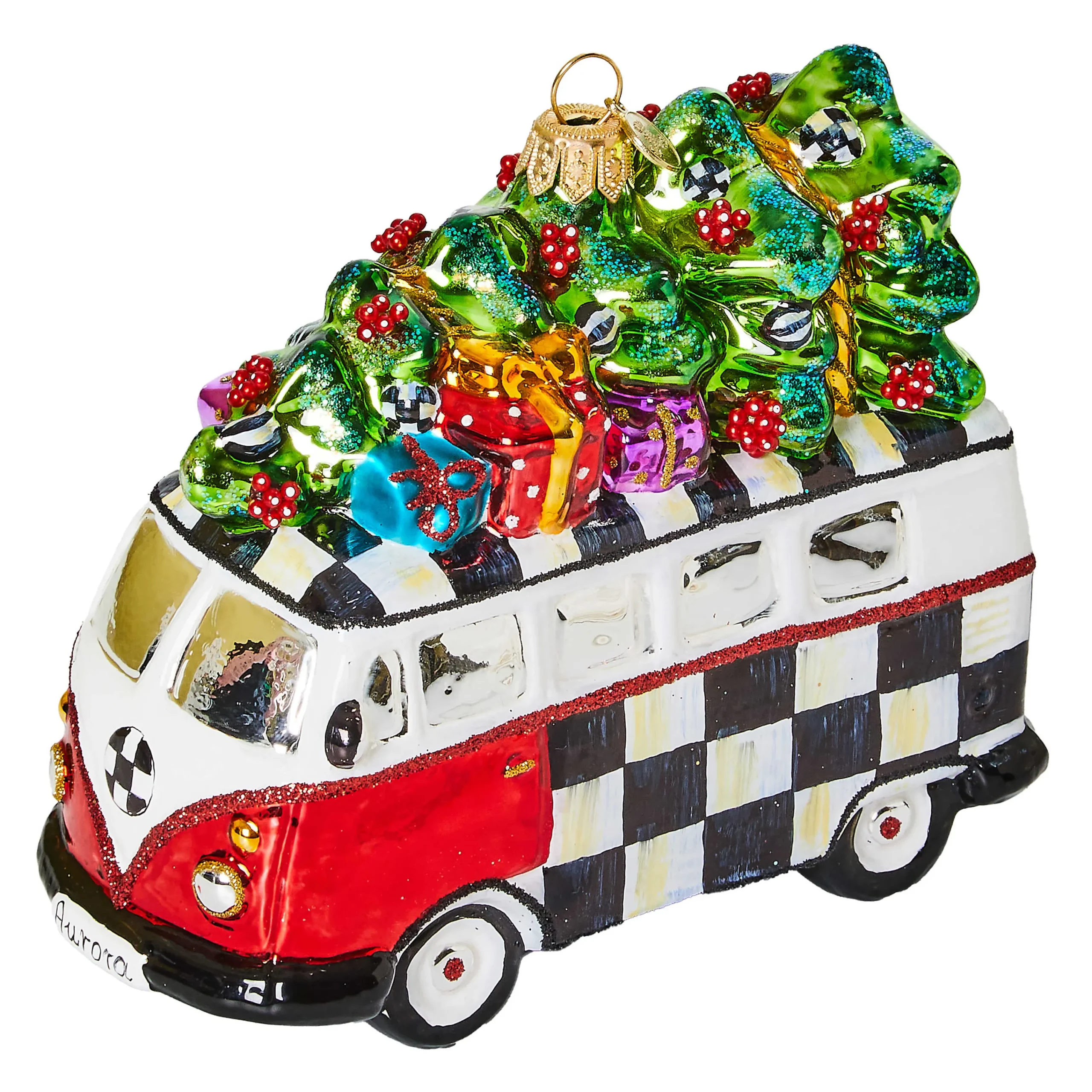 MacKenzie-Childs 2024 Retro Van Glass Ornament| Holiday