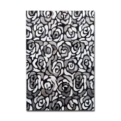 MacKenzie-Childs Abstract Roses Hair on Hide Grey 8' x 10' Rug| Rugs