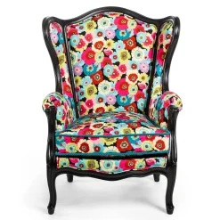 MacKenzie-Childs Always Flowers Outdoor Wing Chair| Outdoor