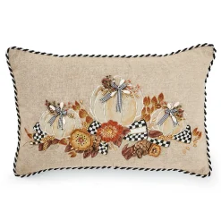 MacKenzie-Childs Autumn Frost Beaded Pumpkin Lumbar Pillow| Pumpkins|The Fall Shop