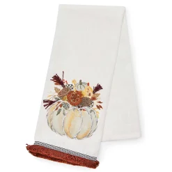 MacKenzie-Childs Autumn Frost Pumpkin Applique Dish Towel| Pumpkins|Fall Entertaining