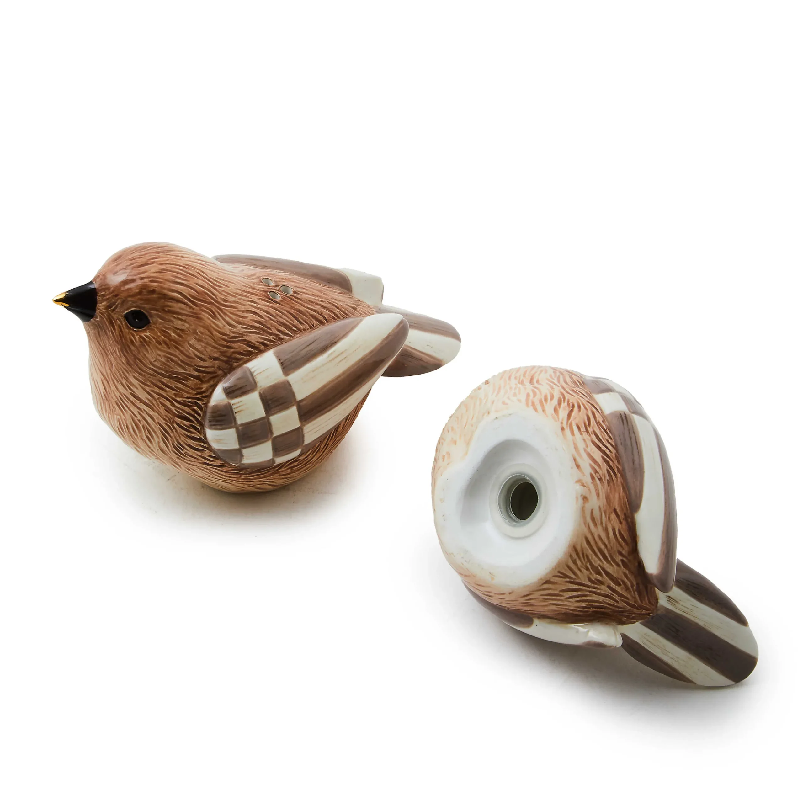 MacKenzie-Childs Autumnology Ceramic Bird Salt Pepper Set| Fall Entertaining|Table Accessories