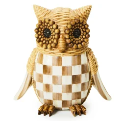 MacKenzie-Childs Autumnology Check Basket Weave Owl Figurine| The Fall Shop|Room Accents