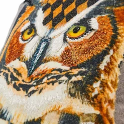 MacKenzie-Childs Autumnology Check Owl Throw Pillow| Pillows, Throws, & Cushions