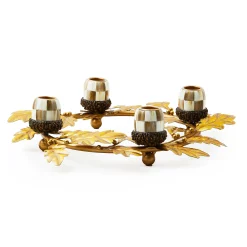 MacKenzie-Childs Autumnology Gold Leaf Ring Candle Holder| The Fall Shop|Candles & Fragrances
