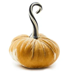 MacKenzie-Childs Autumnology Vanilla Twisted Stem Velvet Pumpkin| Pumpkins|The Halloween Shop