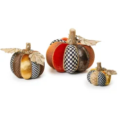 MacKenzie-Childs Autumnology Velvet Pumpkins, Set of 3| Pumpkins|The Fall Shop