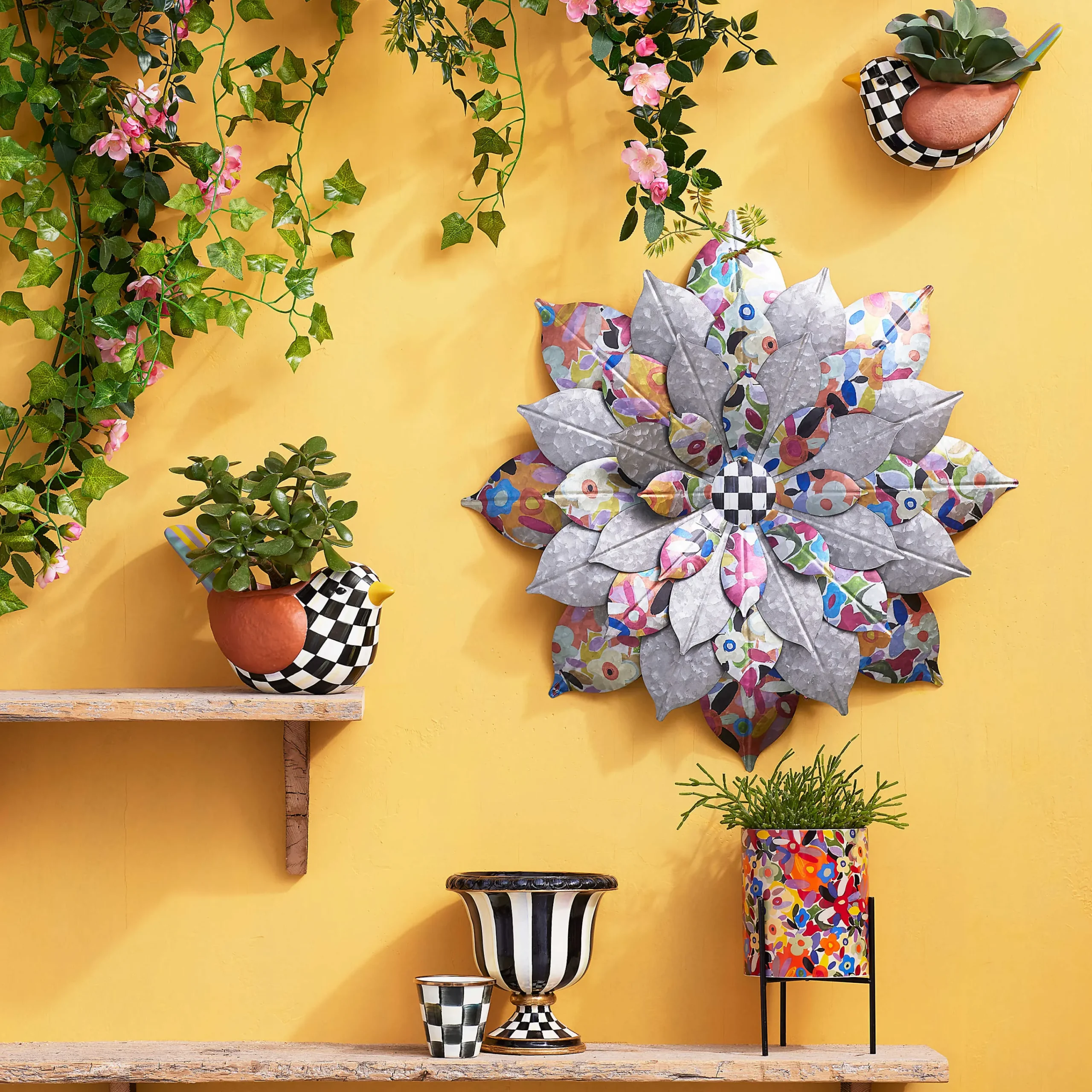 MacKenzie-Childs Avant Garden Large Outdoor Wallflower| Spring|Outdoor