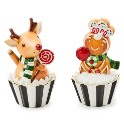 MacKenzie-Childs Bake Shop Gingerbread Deer Cupcake Boxes, Set of 2| Kitchen & Dining Sets|Kitchen Storage & Organization