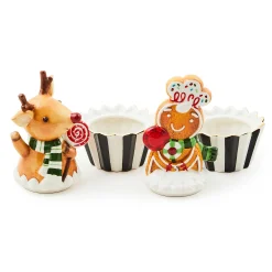 MacKenzie-Childs Bake Shop Gingerbread  Deer Cupcake Boxes, Set of 2| Kitchen & Dining Sets|Kitchen Storage & Organization