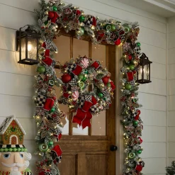 MacKenzie-Childs Bake Shop Illuminated 28 Wreath| Greenery & Florals|Outdoor