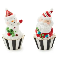MacKenzie-Childs Bake Shop Santa Snowman Cupcake Boxes, Set of 2| Kitchen Storage & Organization|Serveware
