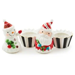 MacKenzie-Childs Bake Shop Santa  Snowman Cupcake Boxes, Set of 2| Kitchen Storage & Organization|Serveware