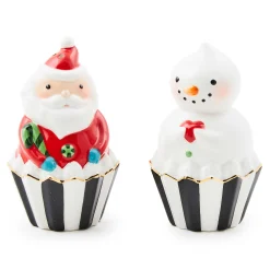 MacKenzie-Childs Bake Shop Santa Snowman Salt Pepper Set| Serveware