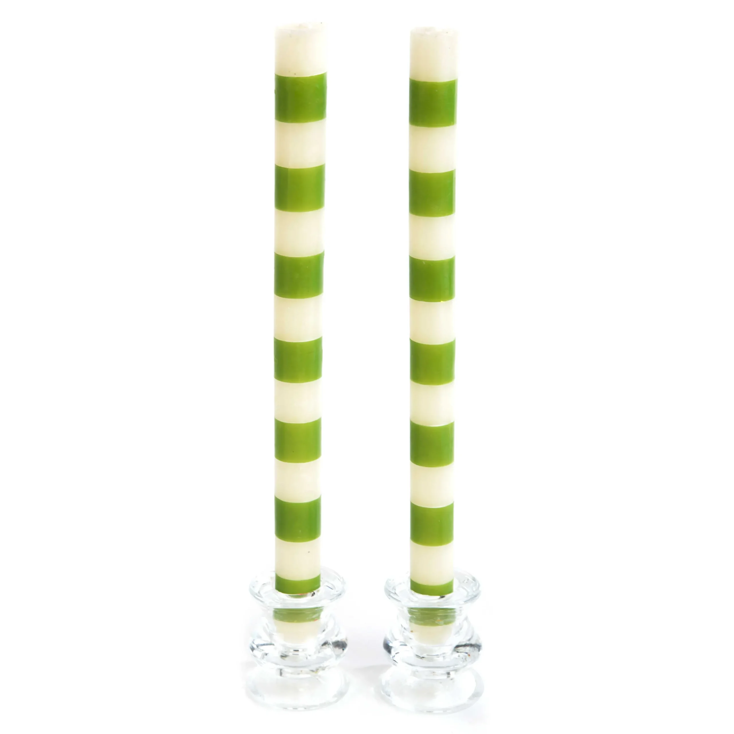 MacKenzie-Childs Bands Green Dinner Candles, Set of 2| Easter|Spring