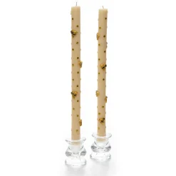 MacKenzie-Childs Bee Gold Dinner Candles, Set of 2| Spring|Candles & Fragrances