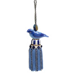 MacKenzie-Childs Bird Blue Ceramic Tassel| Finishing Touches|Room Accents