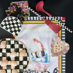 MacKenzie-Childs Black Flower Market Cocktail Paper Napkins| Bar Entertaining