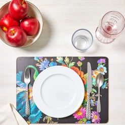 MacKenzie-Childs Black Flower Market Placemats, Set of 4| Table Accessories|Kitchen & Table Linens