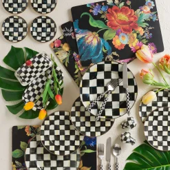 MacKenzie-Childs Black Flower Market Placemats, Set of 4| Table Accessories|Kitchen & Table Linens