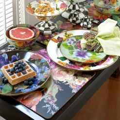 MacKenzie-Childs Black Flower Market Placemats, Set of 4| Table Accessories|Kitchen & Table Linens