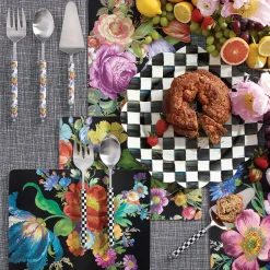 MacKenzie-Childs Black Flower Market Placemats, Set of 4| Table Accessories|Kitchen & Table Linens