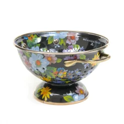 MacKenzie-Childs Black Flower Market Small Colander| Kitchen Utensils & Tools