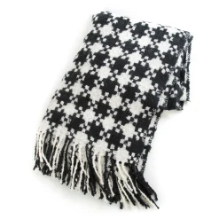 MacKenzie-Childs Black  Ivory Houndstooth Throw| Pillows, Throws, & Cushions