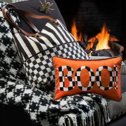 MacKenzie-Childs Black  Ivory Houndstooth Throw| Pillows, Throws, & Cushions