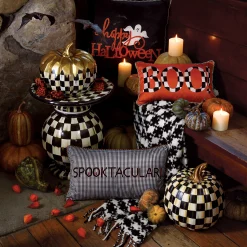 MacKenzie-Childs Black  Ivory Houndstooth Throw| Pillows, Throws, & Cushions