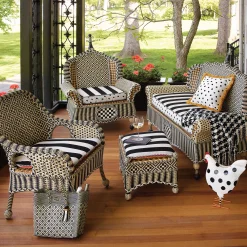 MacKenzie-Childs Black  Ivory Houndstooth Throw| Pillows, Throws, & Cushions