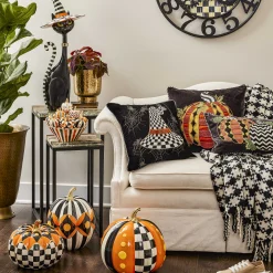 MacKenzie-Childs Black  Ivory Houndstooth Throw| Pillows, Throws, & Cushions