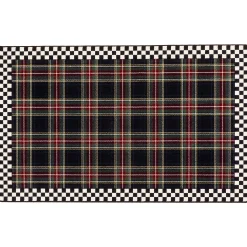 MacKenzie-Childs Black Stewart Tartan Rug - 5'1 x 8'2| Holiday|Rugs