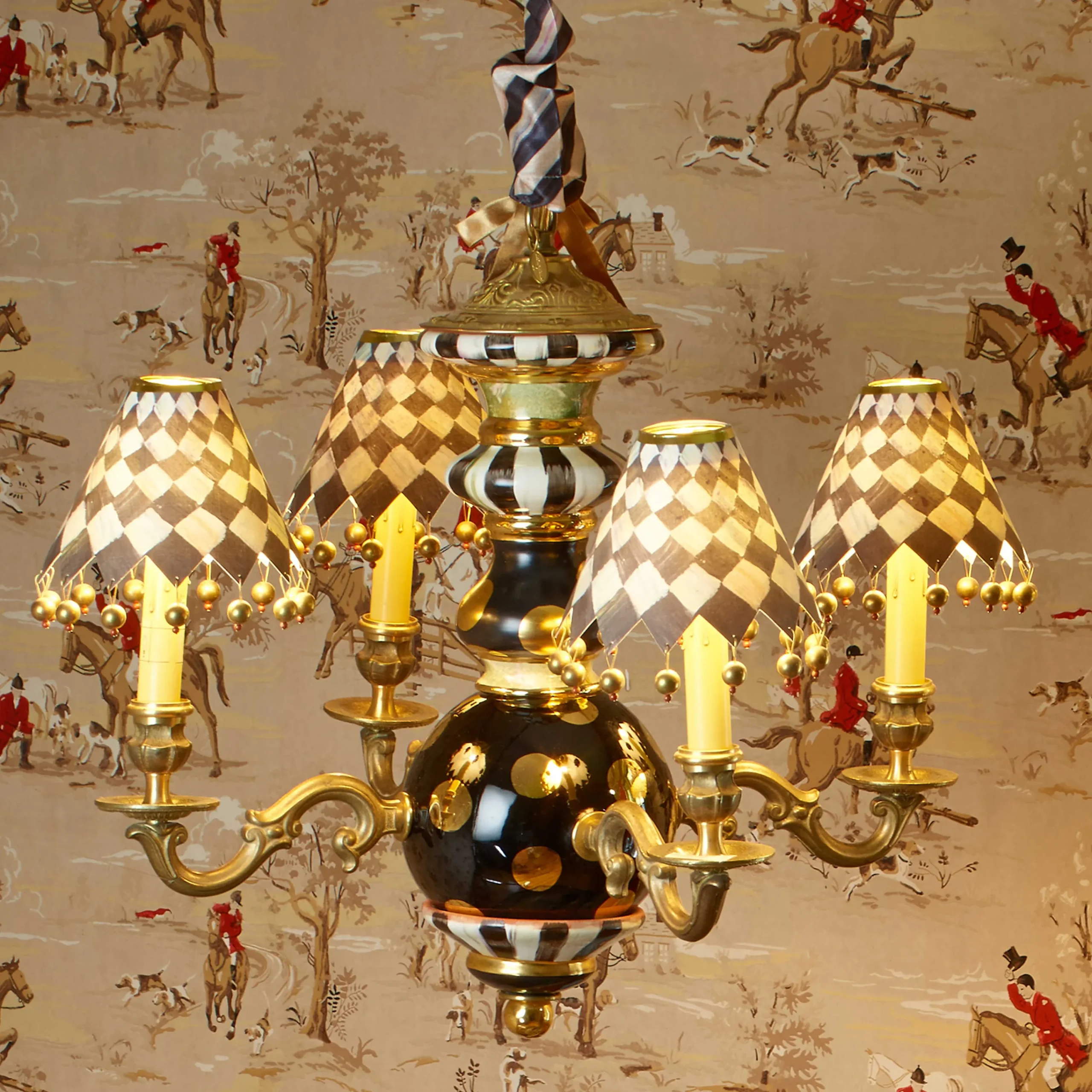 MacKenzie-Childs Black Tie Chandelier| Lighting