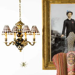 MacKenzie-Childs Black Tie Chandelier| Lighting