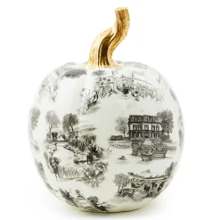 MacKenzie-Childs Black Toile Small Pumpkin| Pumpkins|Room Accents