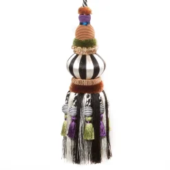 MacKenzie-Childs Black  White Bibelot Tassel| Room Accents|Finishing Touches