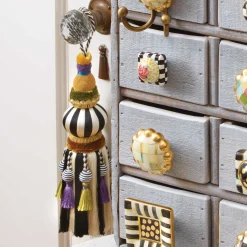 MacKenzie-Childs Black  White Bibelot Tassel| Room Accents|Finishing Touches