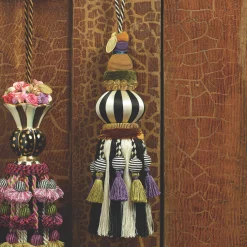 MacKenzie-Childs Black  White Bibelot Tassel| Room Accents|Finishing Touches