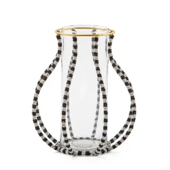 MacKenzie-Childs Black  White Greek Small Vase| Room Accents