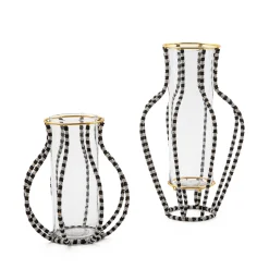 MacKenzie-Childs Black  White Greek Small Vase| Room Accents
