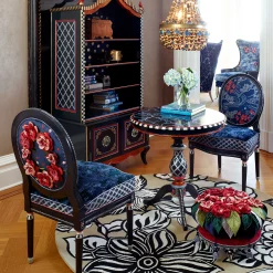 MacKenzie-Childs Bluetopia Kitano Footstool| Living Room