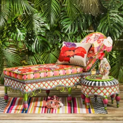 MacKenzie-Childs Breezy Poppy Outdoor Chaise| Outdoor