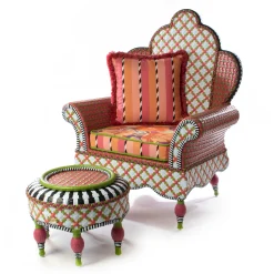 MacKenzie-Childs Breezy Poppy Outdoor Wing Chair| Outdoor
