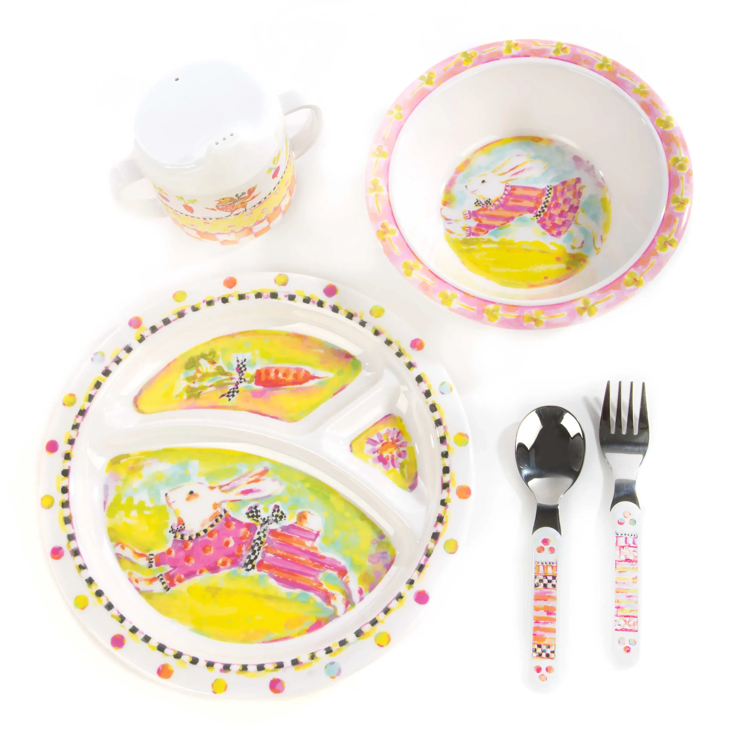 MacKenzie-Childs Bunny Toddler's Dinnerware Set| Easter|Spring