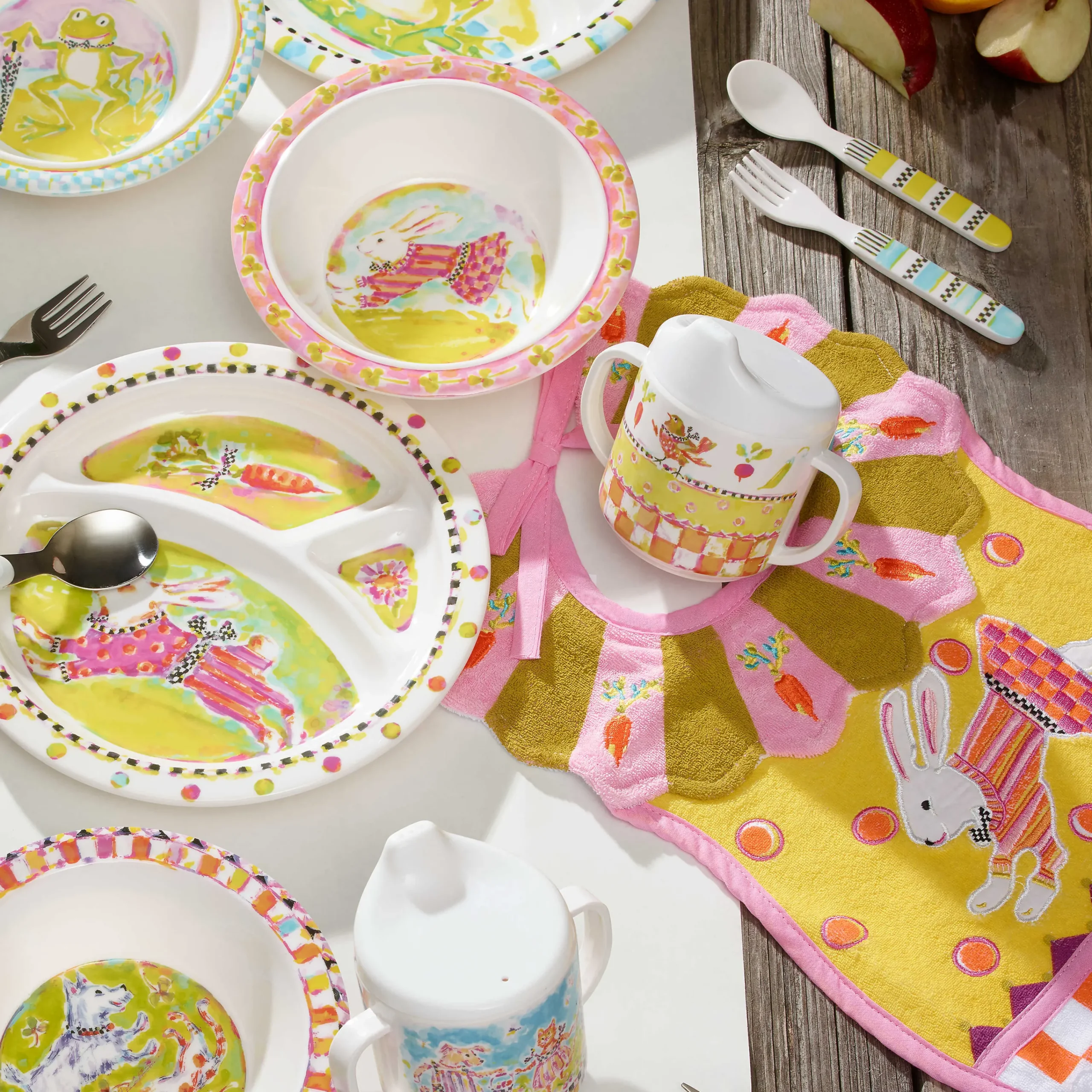 MacKenzie-Childs Bunny Toddler's Dinnerware Set| Easter|Spring