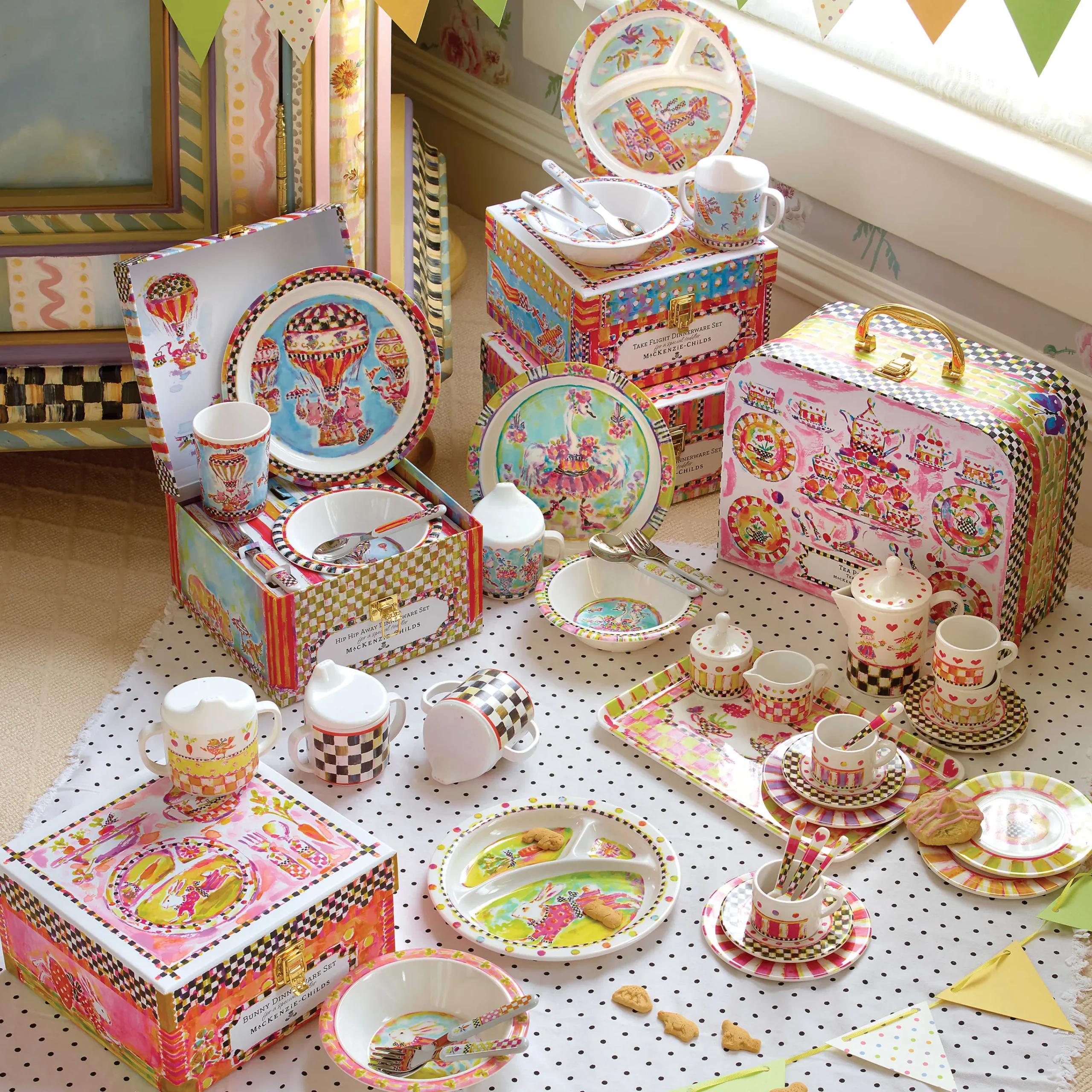 MacKenzie-Childs Bunny Toddler's Dinnerware Set| Easter|Spring