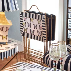 MacKenzie-Childs Butterfly Collection Cocktail Trays, Set of 4| Living Room|Bar Entertaining