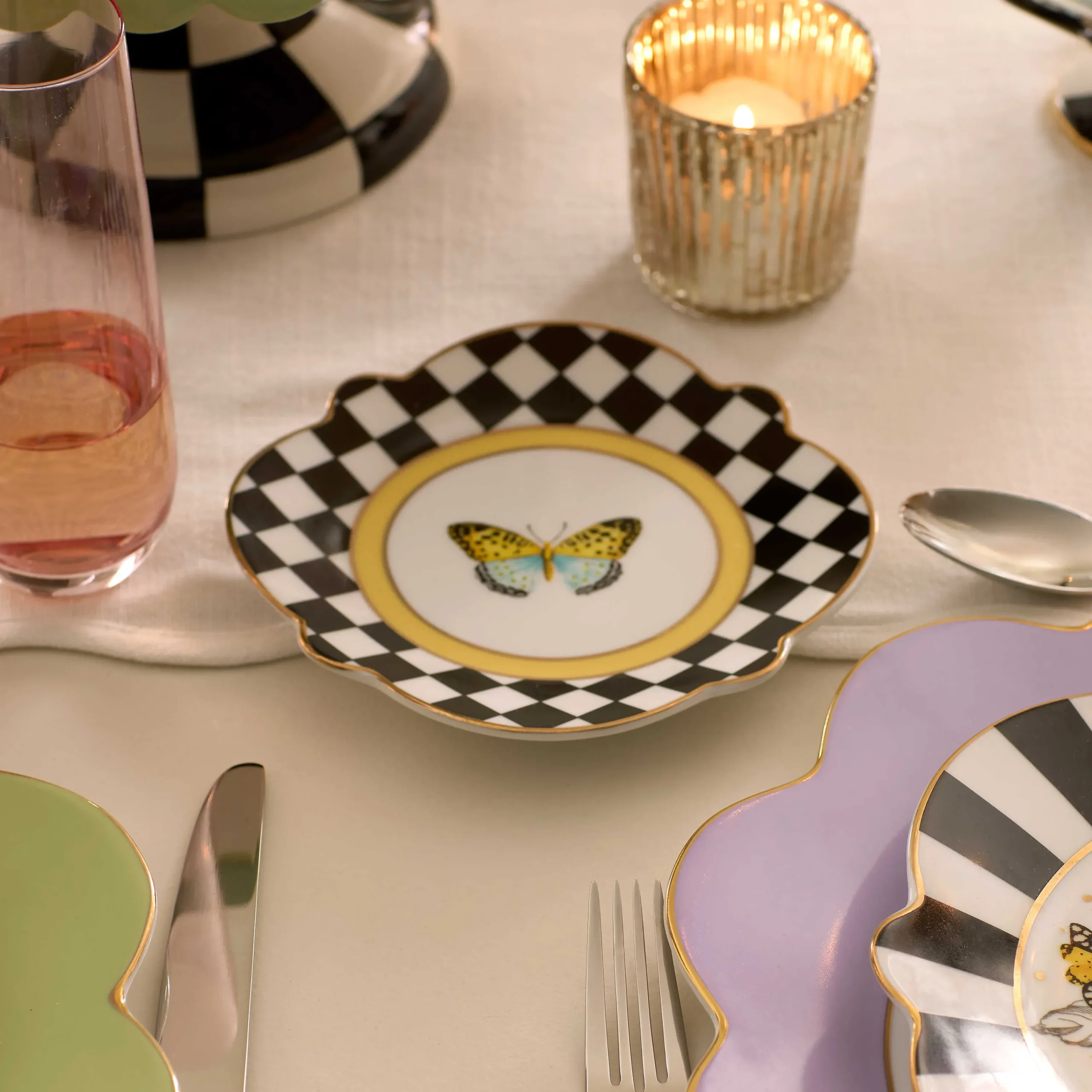 MacKenzie-Childs Butterfly Toile Bread and Butter Plate| Spring|Dinnerware & Flatware