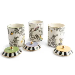 MacKenzie-Childs Butterfly Toile Canisters, Set of 3| Kitchen Storage & Organization